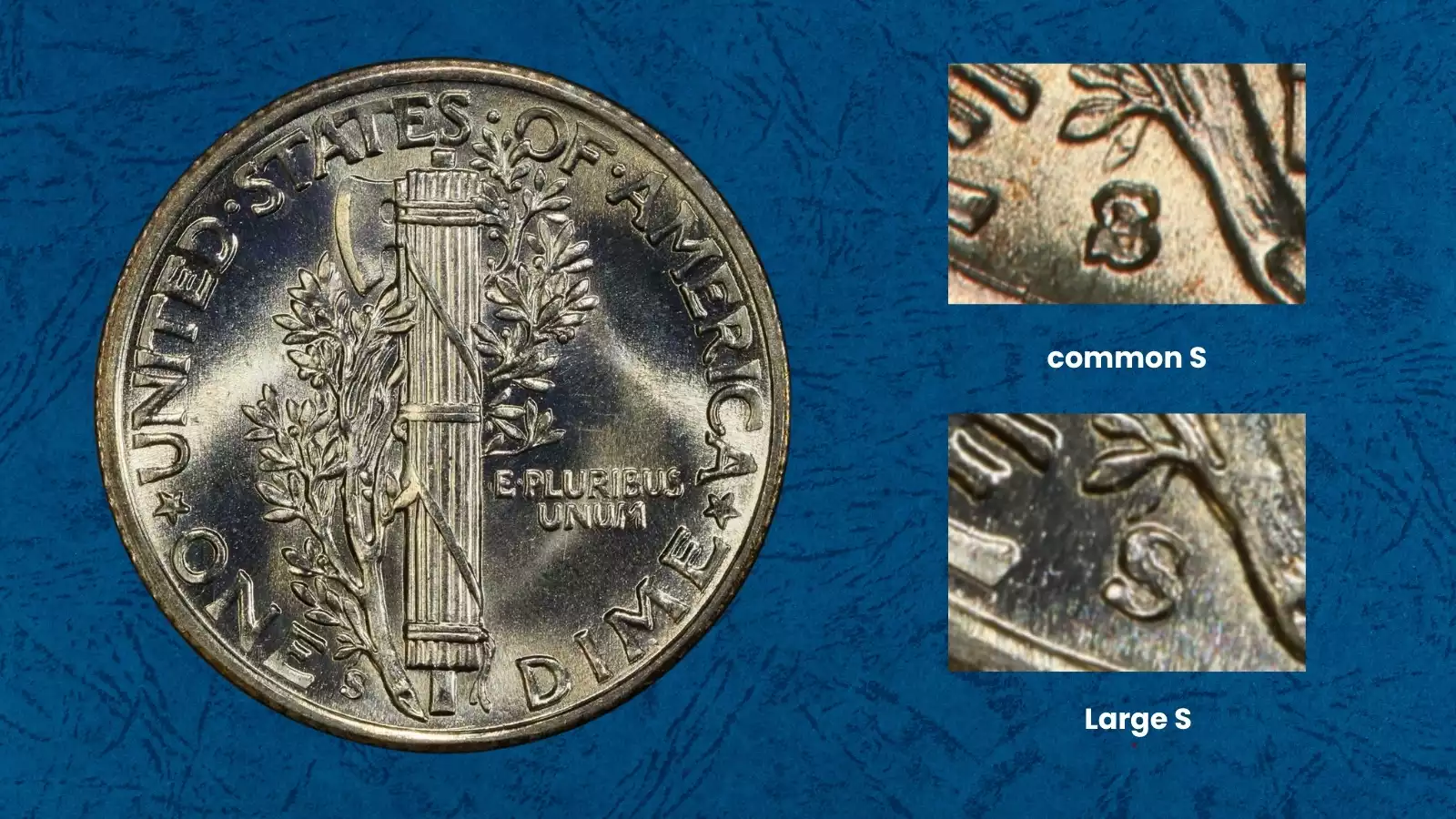 Comparison of 1941-S normal mint mark versus Large S FS-511 variety showing the oversized S punch used from Philippine coinage dies